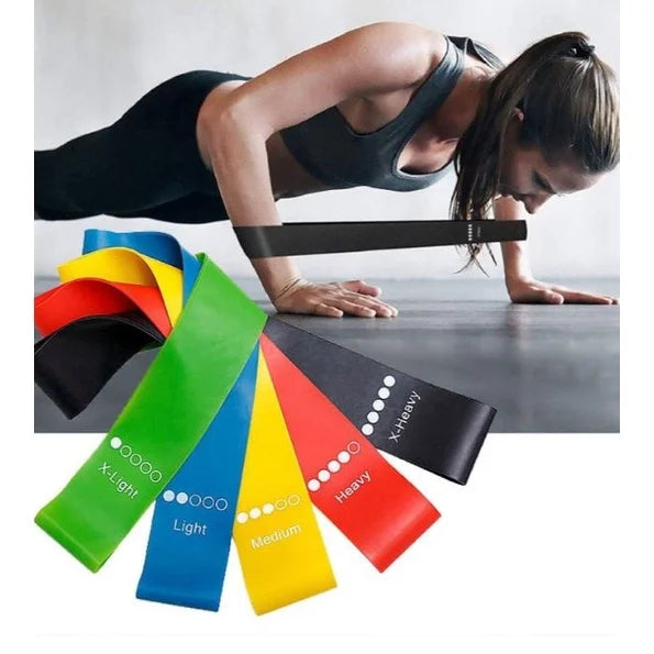 5 Elastic Resistance Bands for Yoga Pilates Workout Gym kit