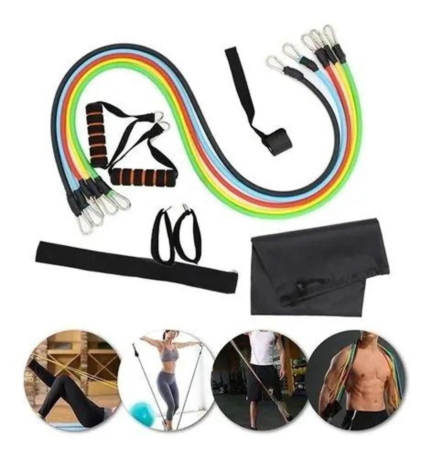 Kit 11 Elastics Extenders Functional Workout Gym Gym Gynastica Fitness Fitness Exercises Muscles Development