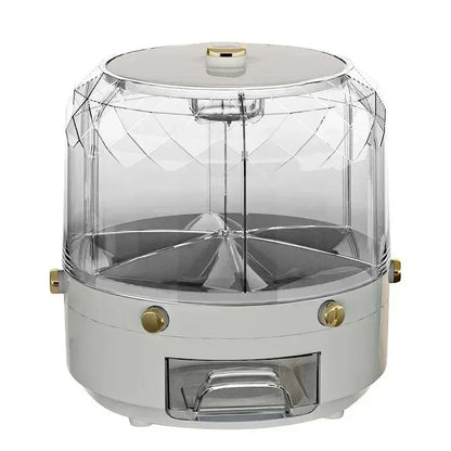 Kitchen Storage Box 360 Degree Rotating Rice Dispenser Sealed Dry Cereal Grain Bucket Dispenser Moisture-proof Food Container